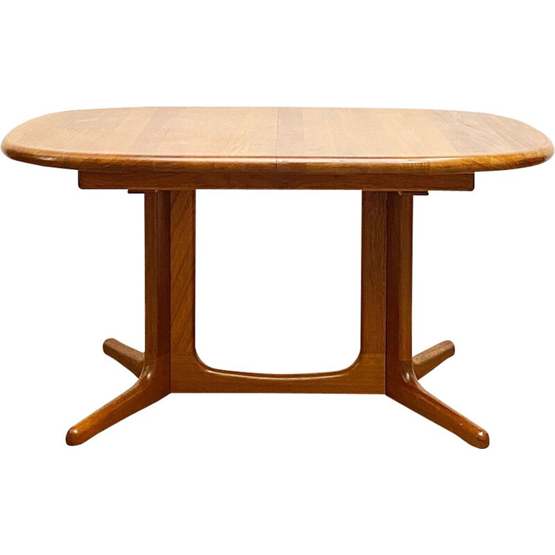 Extendable mid century oval teak dining table by Glostrup, Denmark 1960s