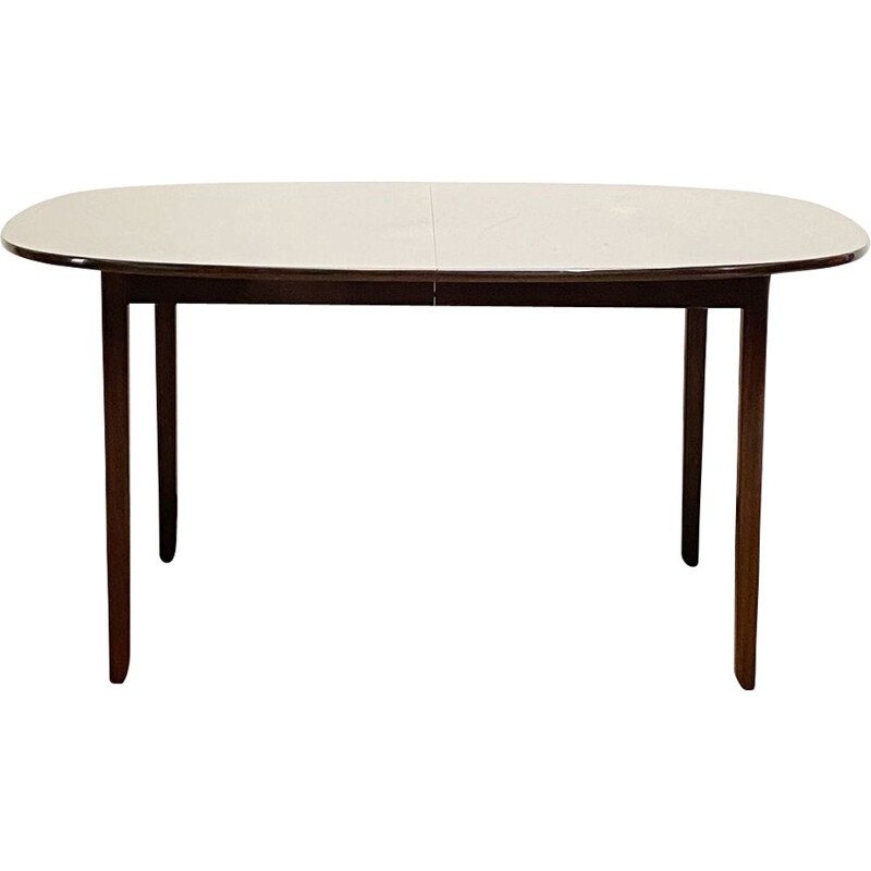 Extendable mid century mahogany dining table by Ole Wanscher for Poul Jeppensens, Denmark 1950s
