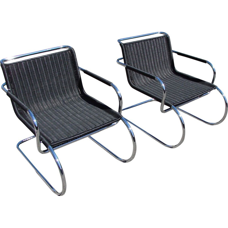 Pair of bauhaus armchairs vintage by Franco Albini for Tecta , Germany 1970s