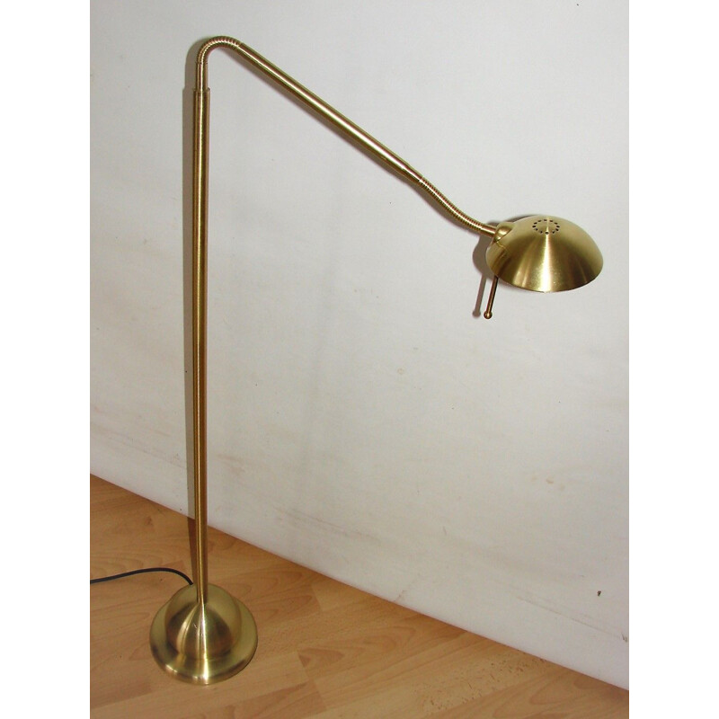 Vintage brushed aluminium floor lamp, 1980s