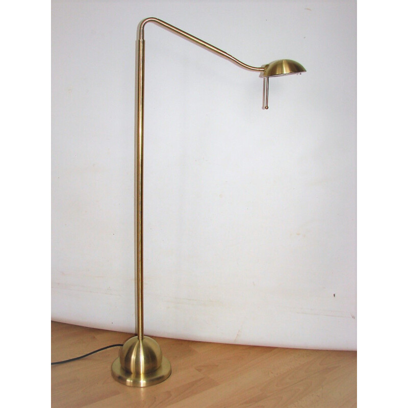 Vintage brushed aluminium floor lamp, 1980s