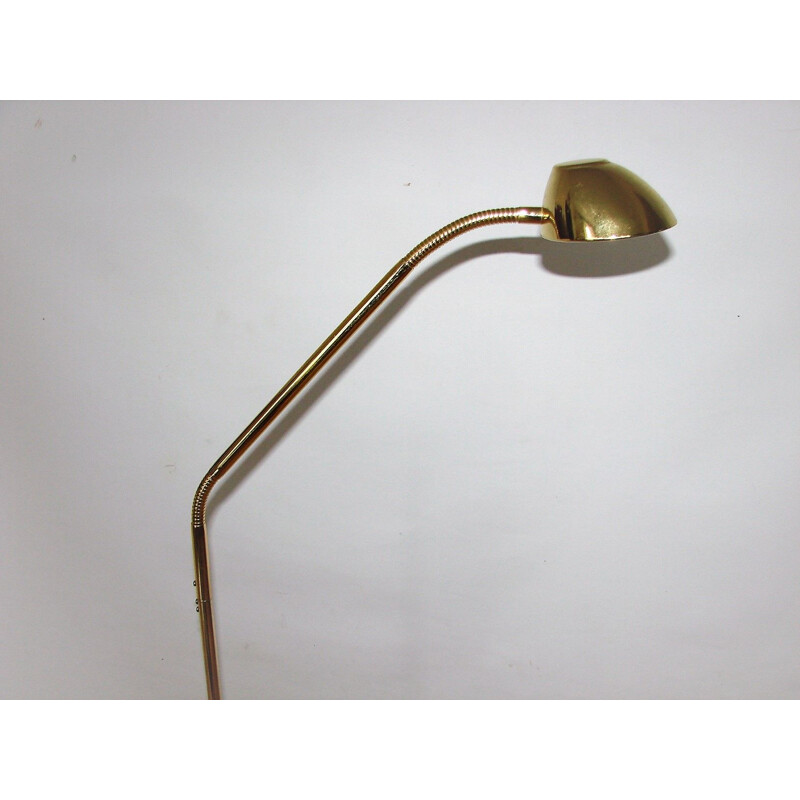 Vintage brushed aluminium floor lamp, 1980s