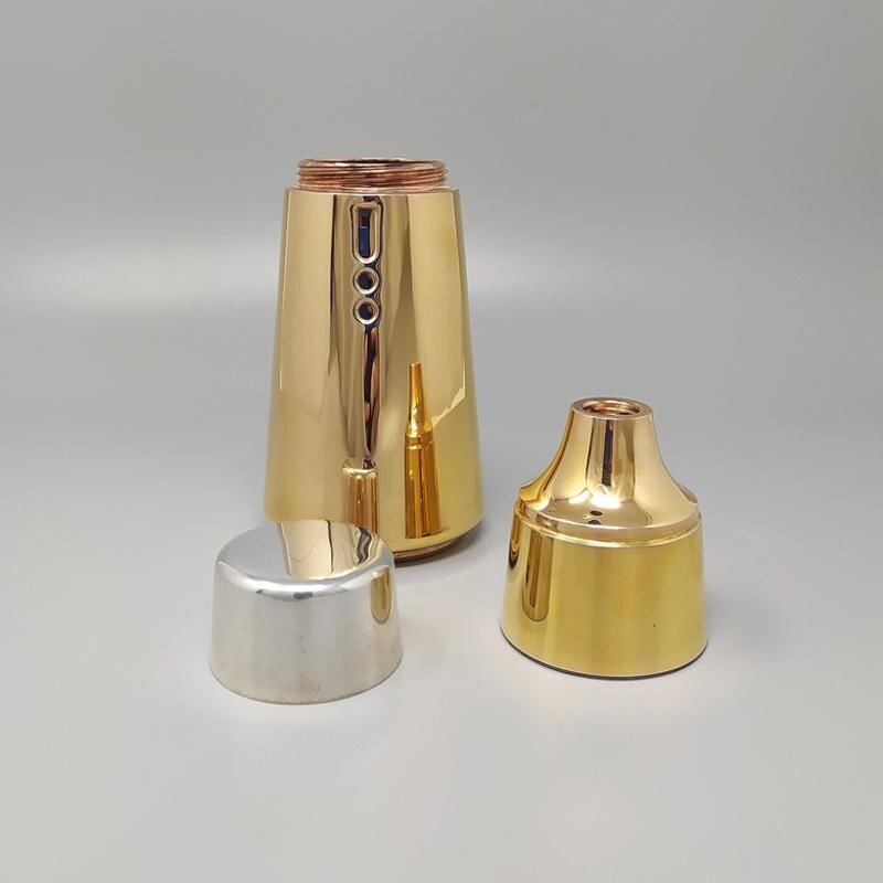 Vintage cocktail shaker in silver and pink gold plated for Laras of Italy, Italy 1960s