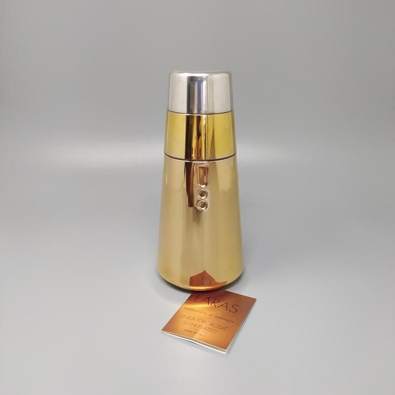 Vintage cocktail shaker in silver and pink gold plated for Laras of Italy, Italy 1960s