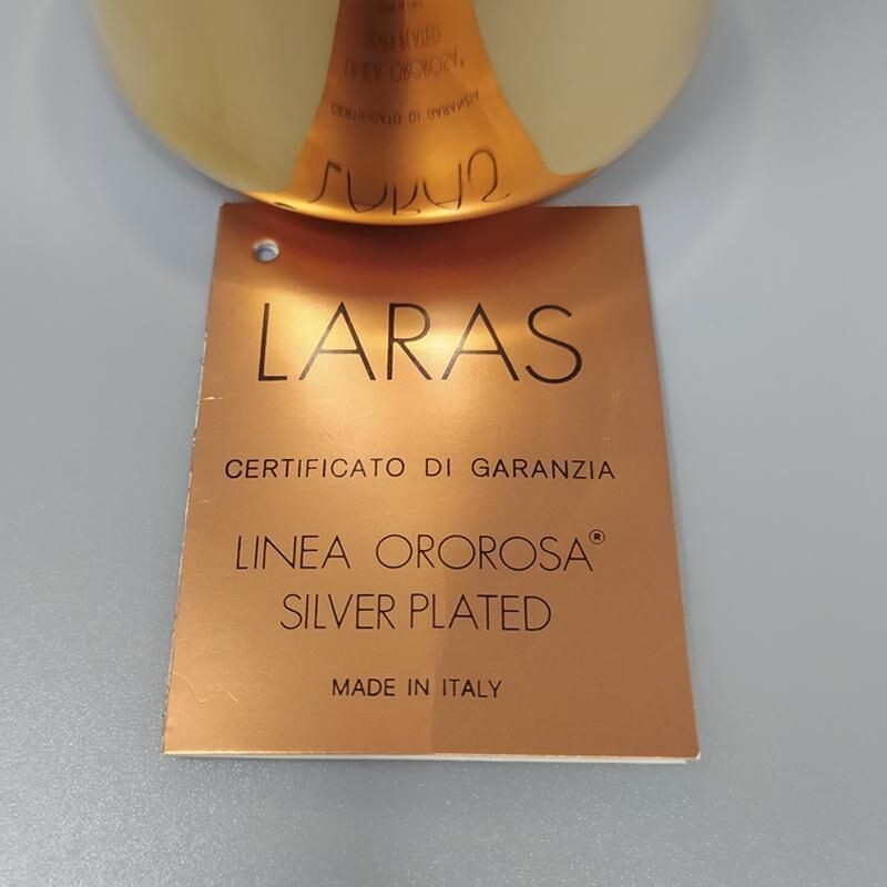 Shaker à cocktail vintage en argent et or rose pour Laras of Italy, Italie 1960