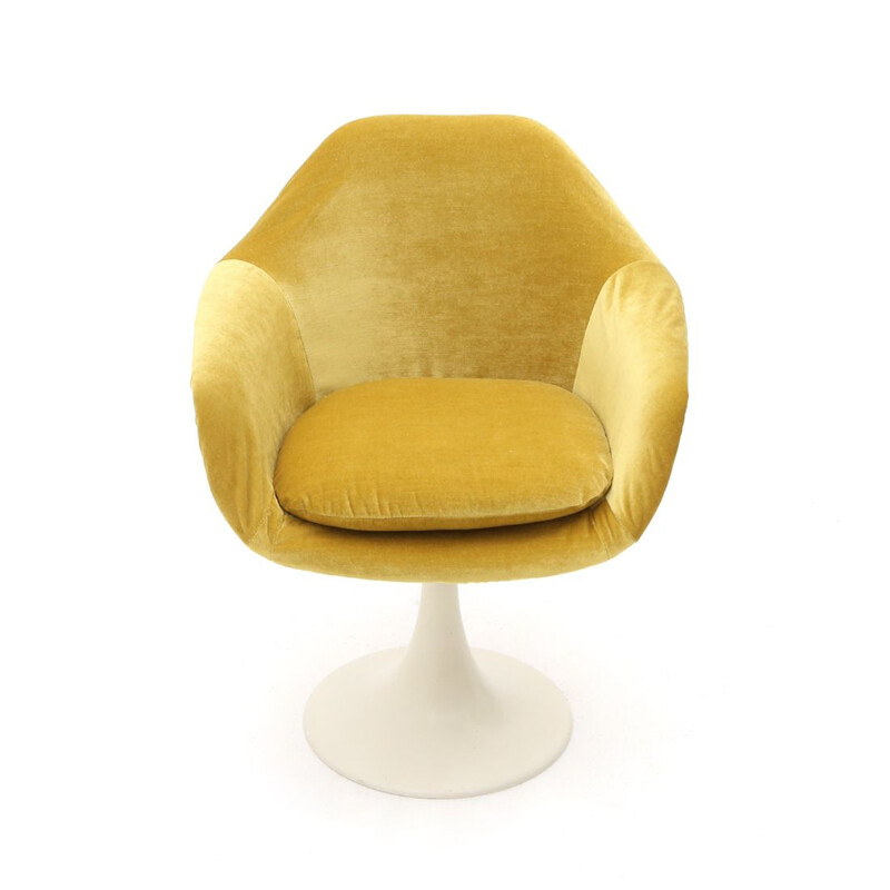 Vintage armchair in fiberglass and velvet fabric, Italy 1960's