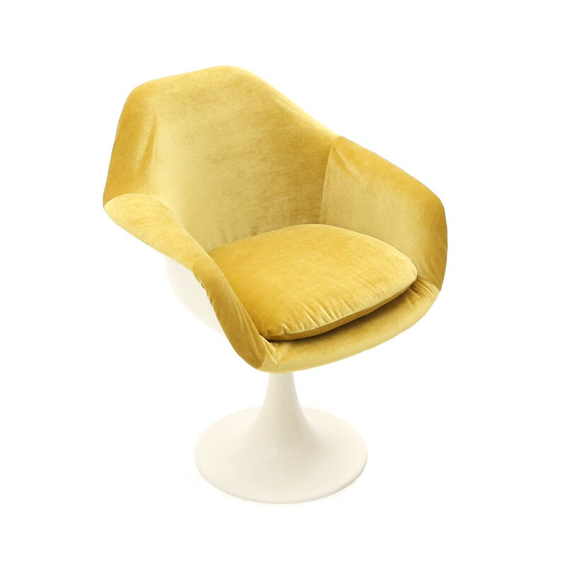 Vintage armchair in fiberglass and velvet fabric, Italy 1960's