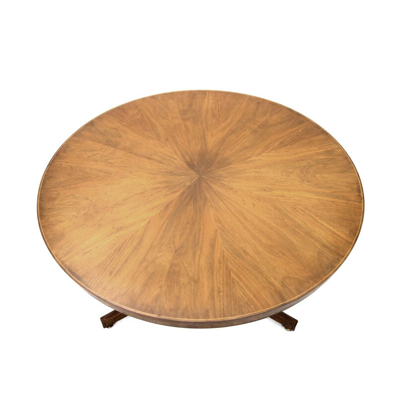 Vintage walnut table by Paolo Buffa executed by Marelli and Colico, 1950's