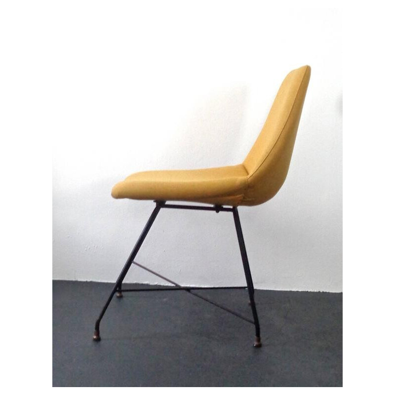 Saporiti "Aster" yellow chair, Augusto BOZZI - 1950s