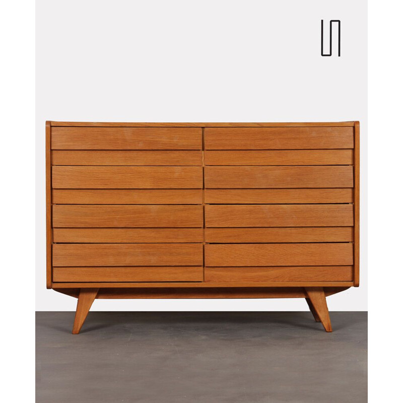 Vintage chest of drawers model U-453 with 8 drawers by Jiri Jiroutek, 1960s