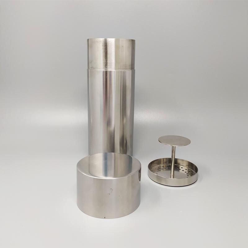 Vintage cocktail shaker with stainless steel ice bucket by Arne Jacobsen for Stelton, Denmark 1960