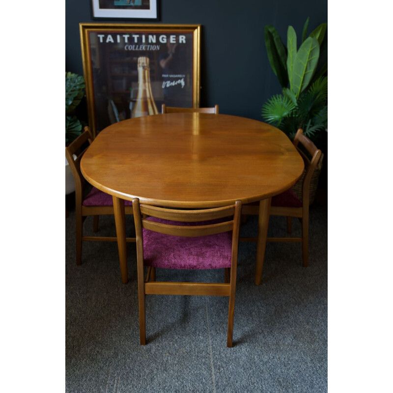 Mid-century set of Jentique extensions dining table and 4 chairs