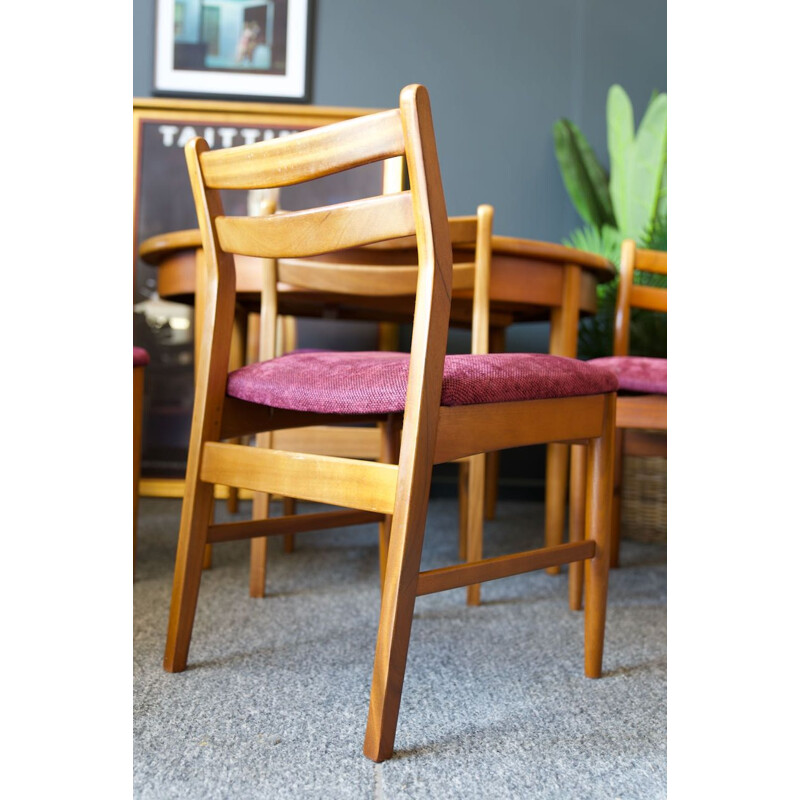 Mid-century set of Jentique extensions dining table and 4 chairs