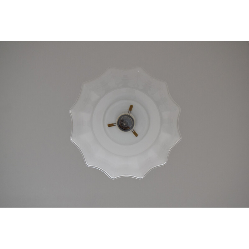 Mid-century Milk Glass pendant, Czechoslovakia 1960's