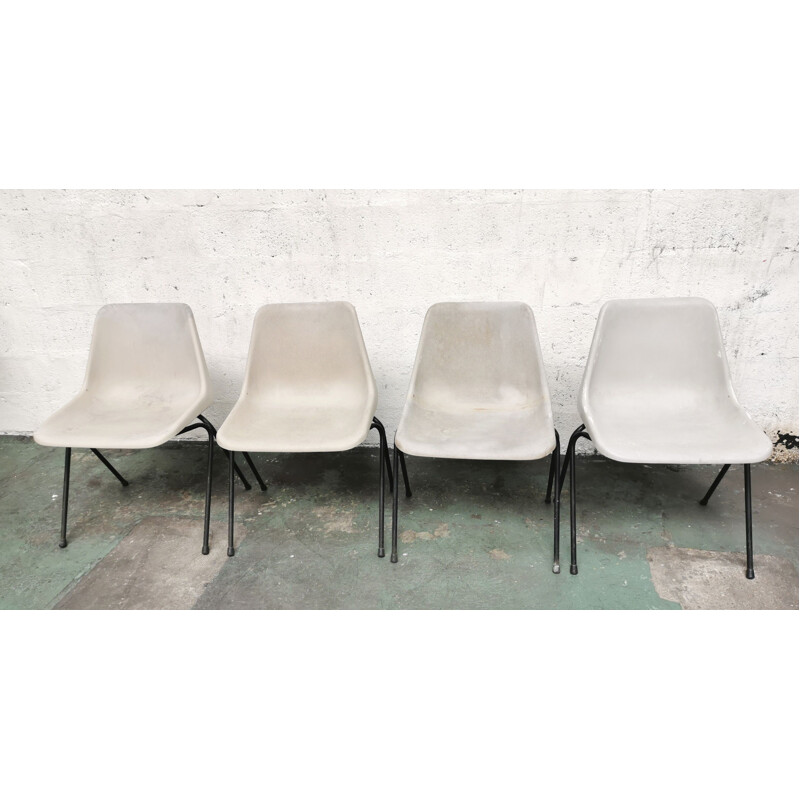 Conjunto de 4 sillas vintage de Robin Day Polyprop