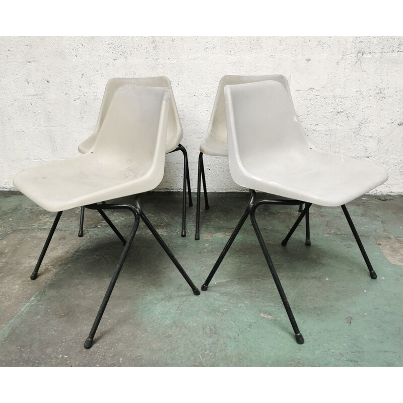 Suite de 4 cadeiras vintage por Robin Day Polyprop