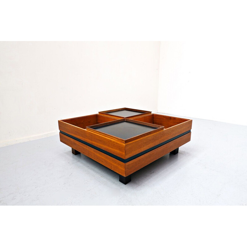 Table basse vintage en teck par Sormani, Italie 1970