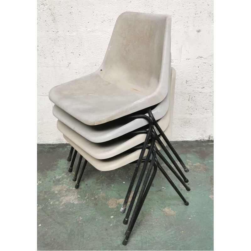Suite aus 4 Vintage-Stühlen von Robin Day Polyprop