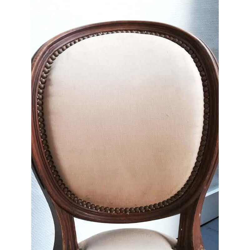Set of 5 Louis XVI style medallion chairs in wood