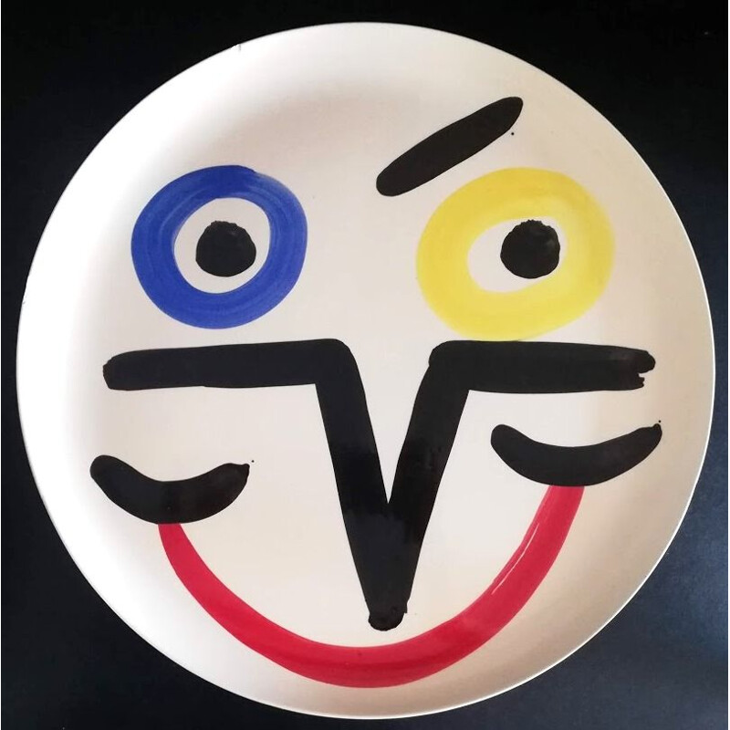 6 vintage ceramic plates "Smiles" collection by Virginia MO