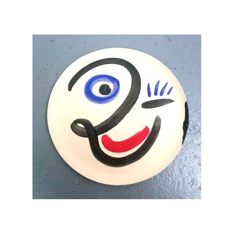 6 vintage ceramic plates "Smiles" collection by Virginia MO