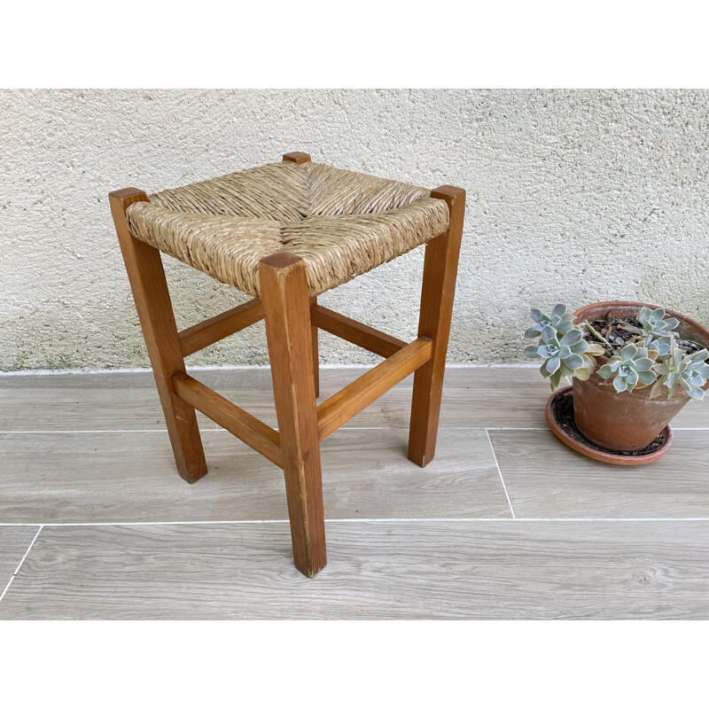 Geometric straw stool