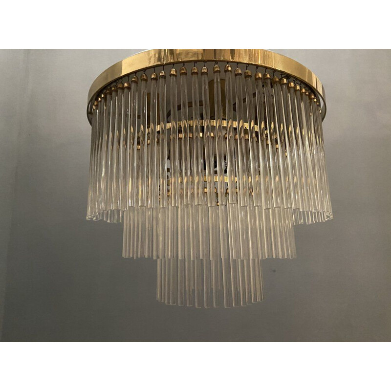 Vintage Murano glass Rod chandelier, 1970s