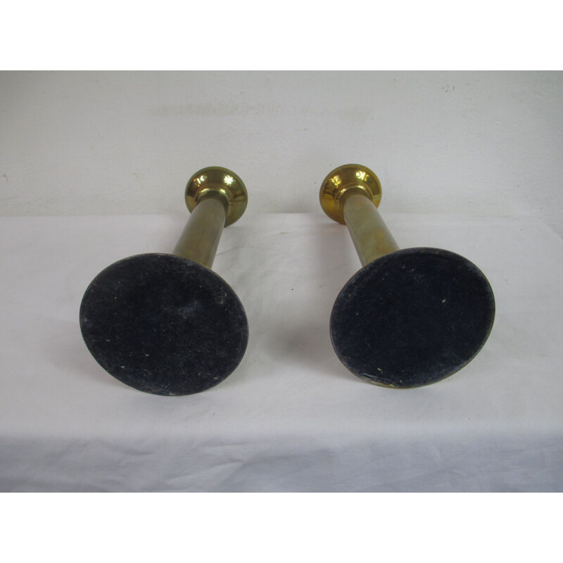 Pair of vintage candlesticks classic design, 1980