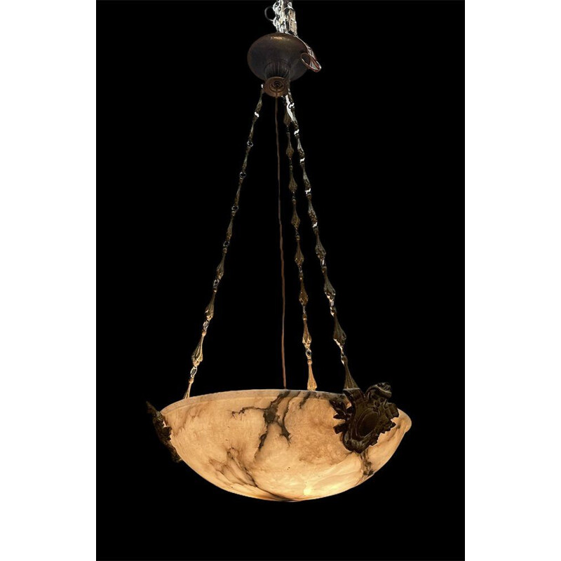 Vintage albasten hanglamp, Italië 1930