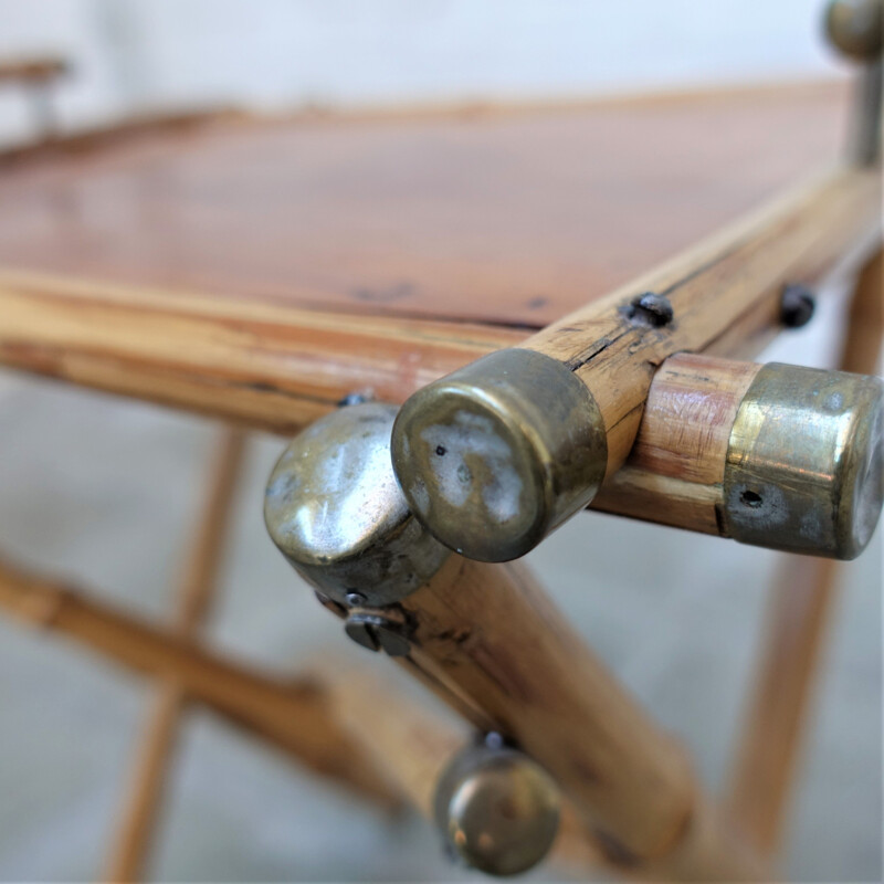 Vintage bamboo side table, Central European 1970's