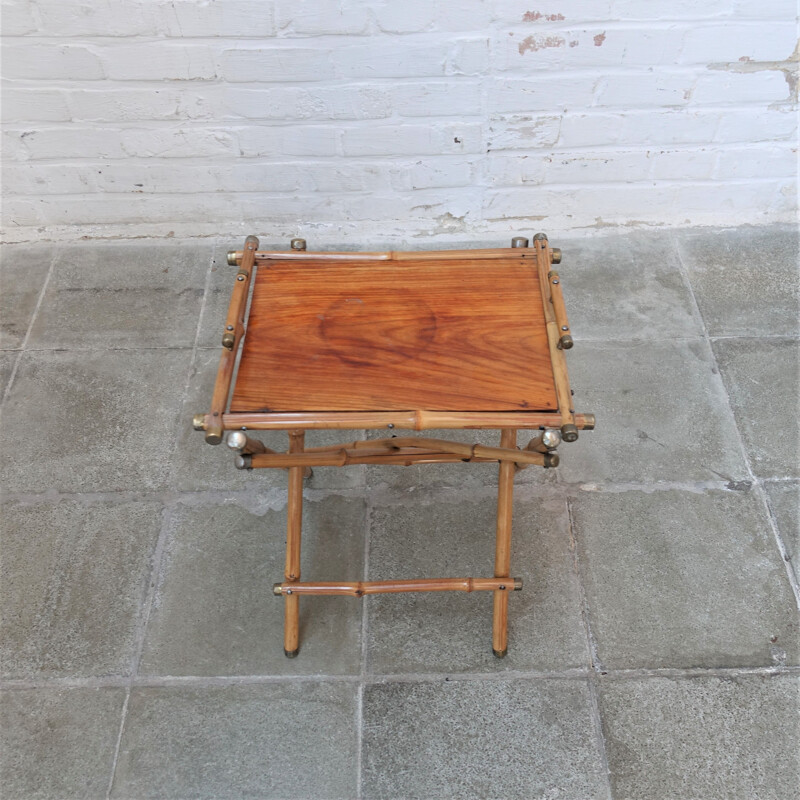 Vintage bamboo side table, Central European 1970's