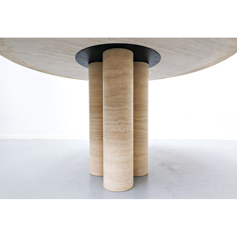 Mid-century travertine dining table by Mario Bellini, Italy 1970s