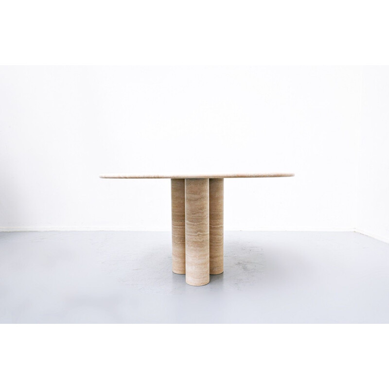 Table vintage en travertin par Mario Bellini, Italie 1970