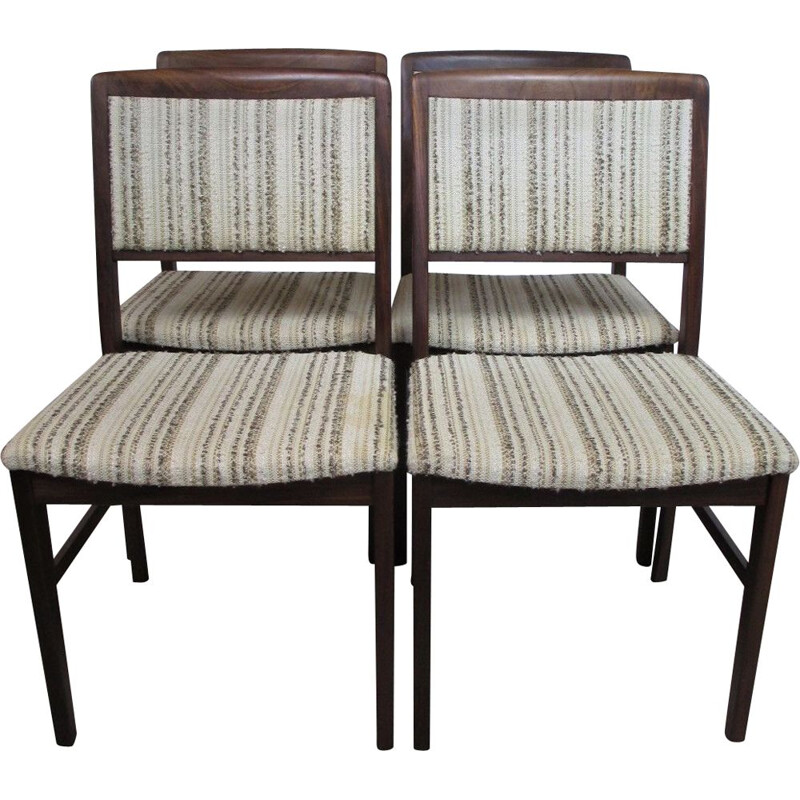 4 vintage teakhouten stoelen, Zweden 1970