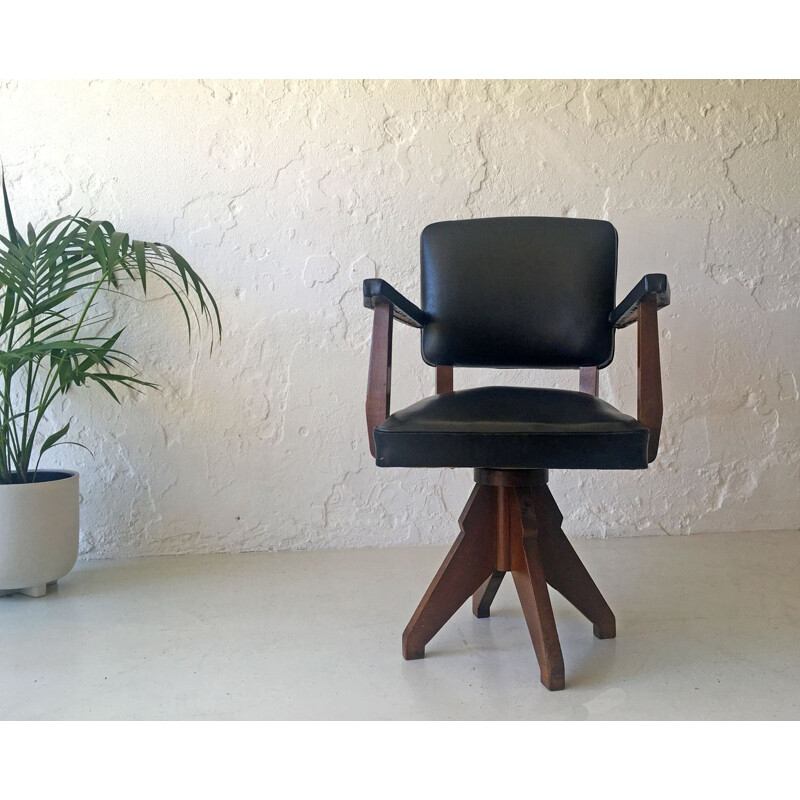 Fauteuil de bureau pivotant vintage, 1940