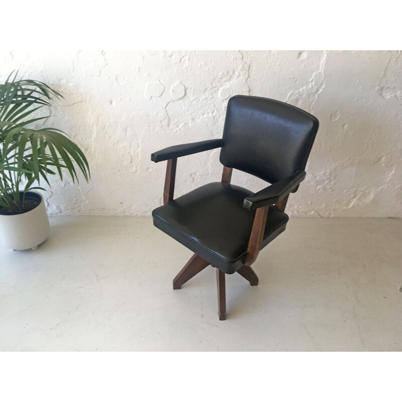 Mid-century swivel desk chair, 1940s