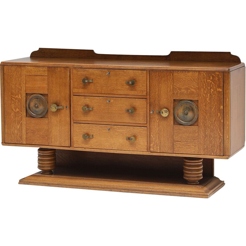 Vintage art deco sideboard in oak