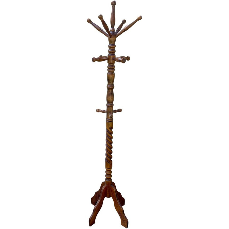 Decorative vintage coat rack on stand, 1960