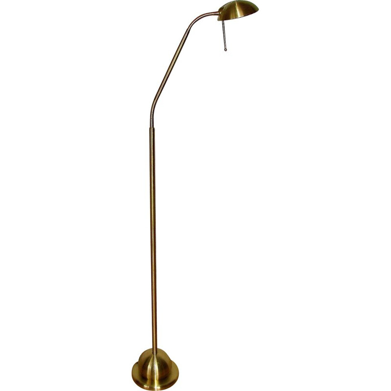 Vintage brushed aluminium floor lamp, 1980s