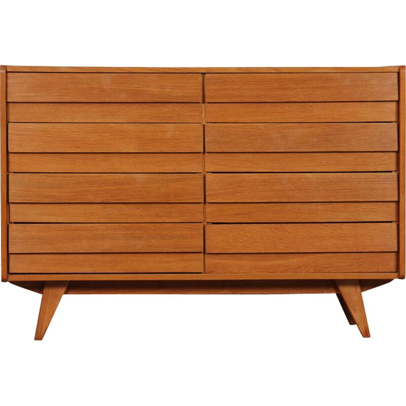 Vintage chest of drawers model U-453 with 8 drawers by Jiri Jiroutek, 1960s