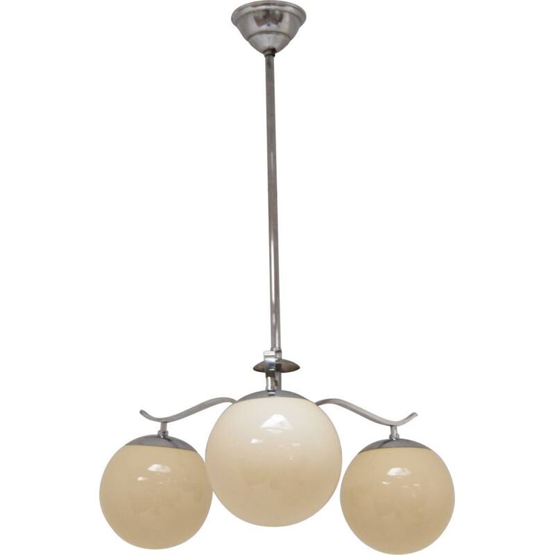 Mid-century Art Deco chandelier, Czechoslovakia 1930's