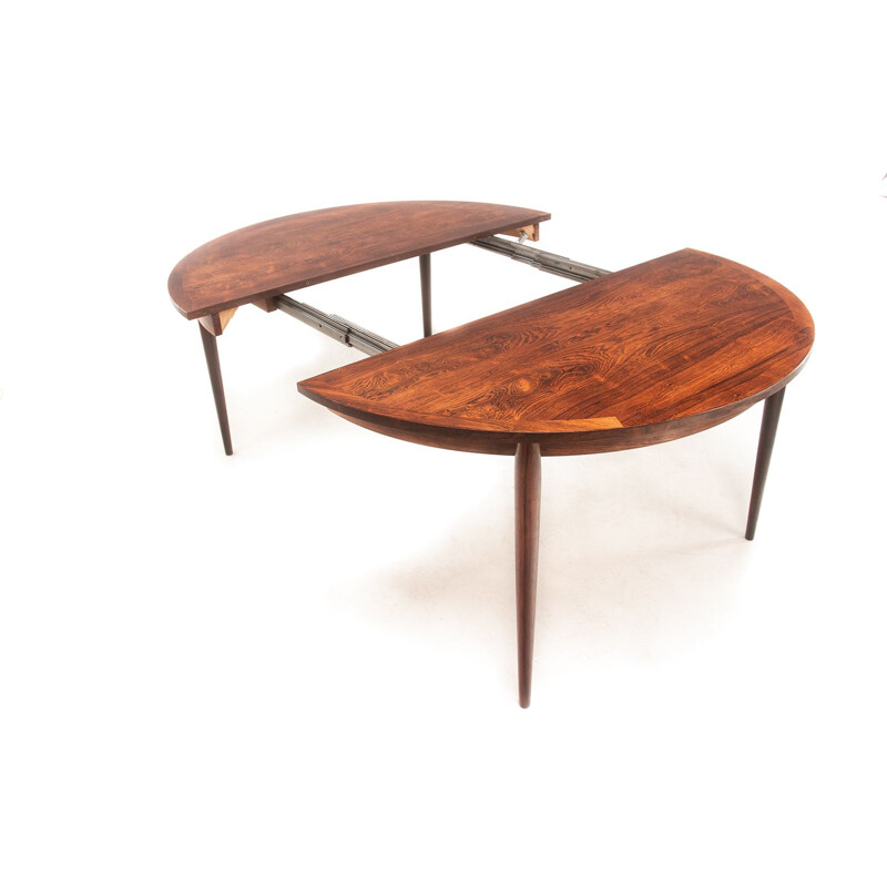 CJ Rosegaarden danish mid-century rosewood extensions dining table