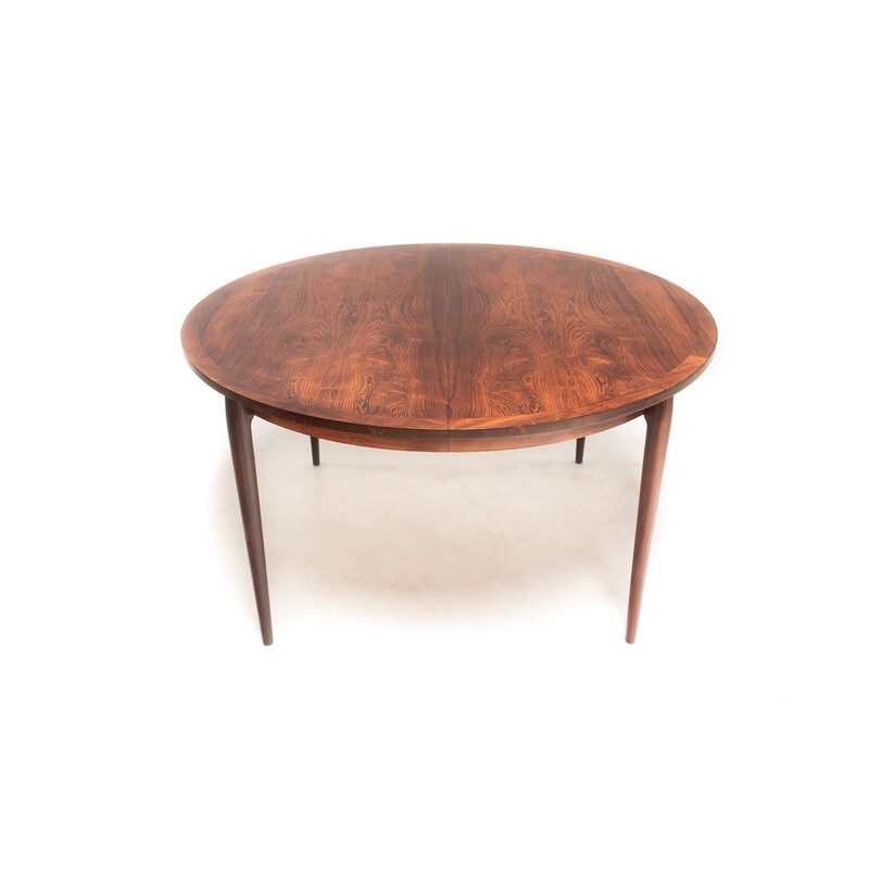 CJ Rosegaarden danish mid-century rosewood extensions dining table