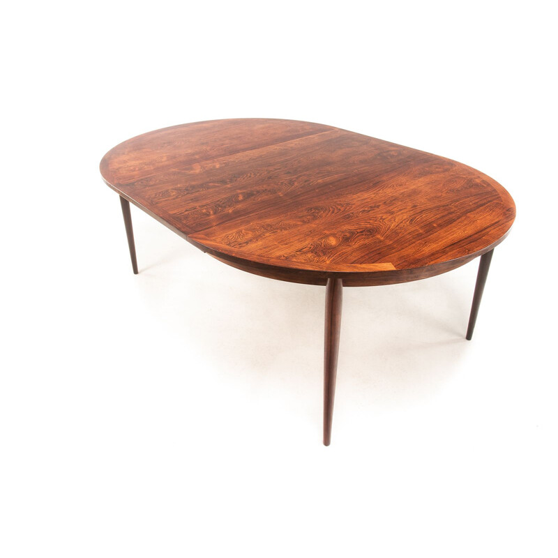 CJ Rosegaarden danish mid-century rosewood extensions dining table