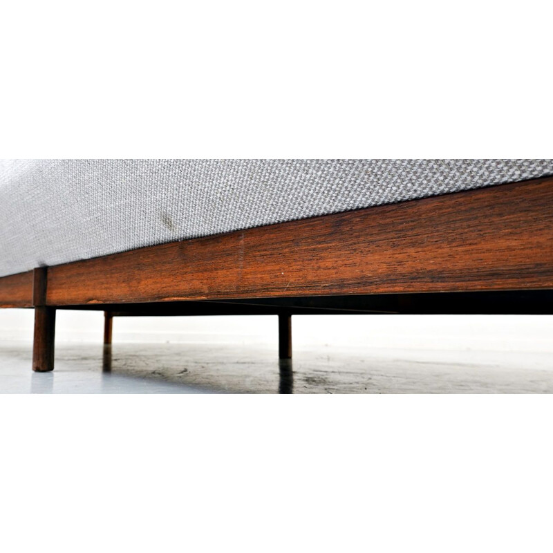 Vintage 3 seater walnut sofa by Sapiroti, Italy 1960