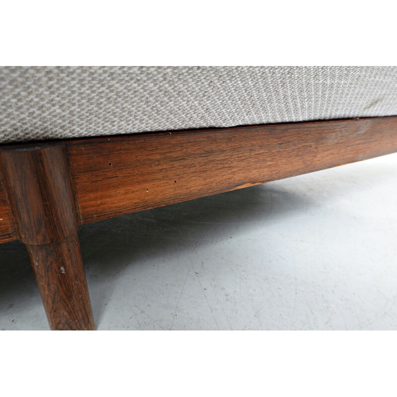 Vintage 3 seater walnut sofa by Sapiroti, Italy 1960