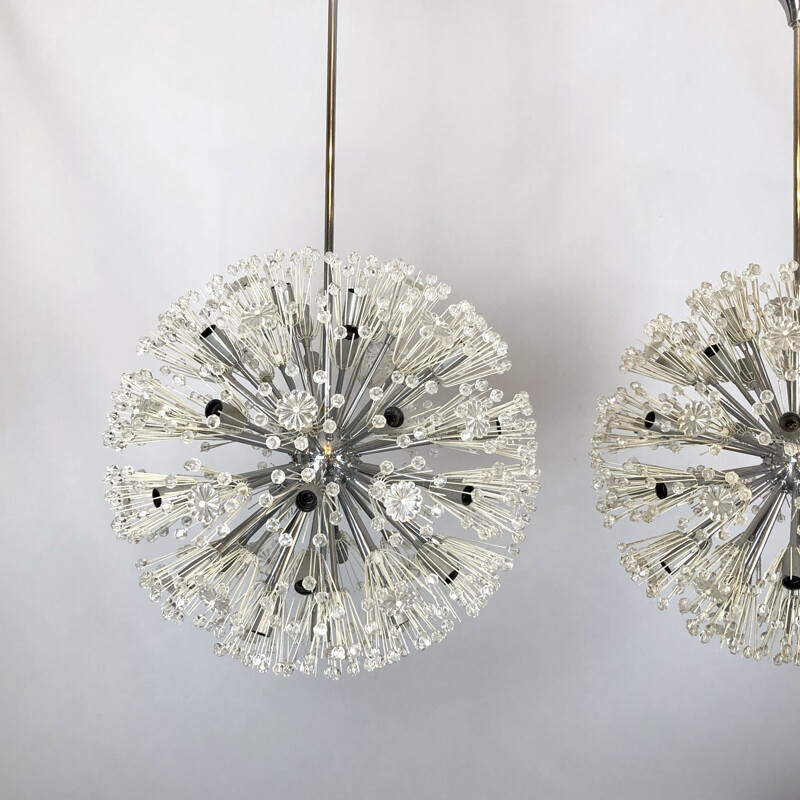 Pair of vintage chrome-plated pendant lamps by Emil Stejnar, 1970