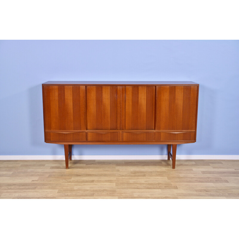 Mid-century danish sideboard highboard in teak by E.W. Bach for Sejling Skabe, 1960s