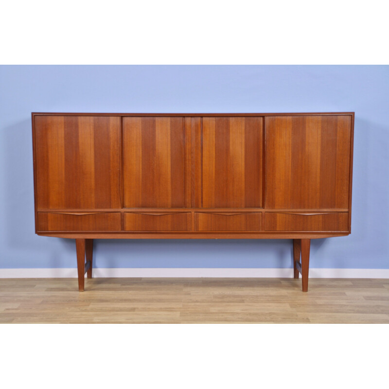 Mid-century danish sideboard highboard in teak by E.W. Bach for Sejling Skabe, 1960s