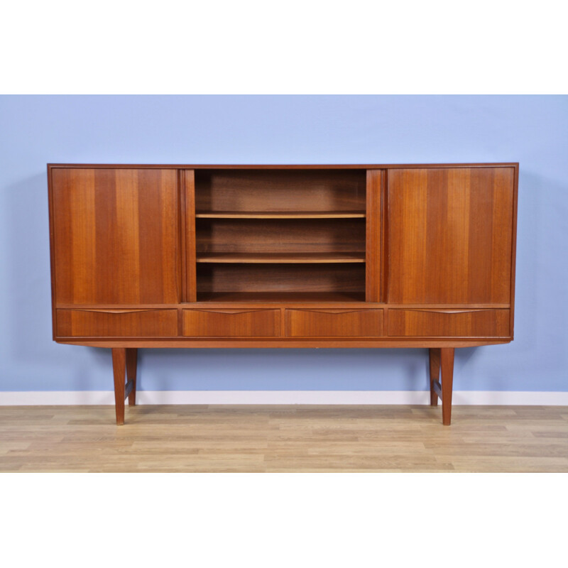 Mid-century danish sideboard highboard in teak by E.W. Bach for Sejling Skabe, 1960s